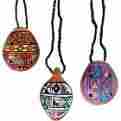 000488 Clay Whistle Artisan Made Three Set Ocarina Flute Pendant Assortment Painted Instrument Pack