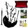 0163179083905 Athletin Scottish Bagpipe Black Silver With Hard Case Starter Package