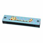 190268159791 Unbranded Wooden Giraffe Pattern Dual Series Hole Harmonica