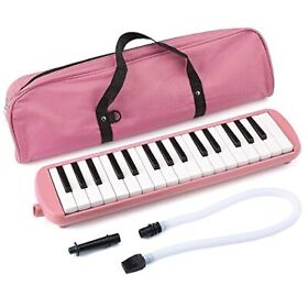 32 Key Melodica Instrument With Mouthpiece Air Piano Keyboard Pink