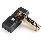 714131204151 Vangoa Blues Deluxe Hole Diatonic Harmonica With Case