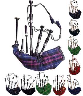 Aar 799234326696 B N Bagpipe Black Finish Silver Mounts Pride Of Scotland Scotland/highland Usa