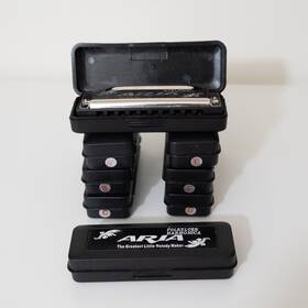 Ah-10 Aria Folk Blues 10-hole Diatonic Harmonicas - Set Of 8 Keys A/bb/b/c/d/e/f/g