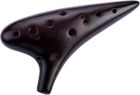 A1-xsac12 Awef Inch Joy Of Wood Thrush 12 Hole Alto C Ceramic Ocarina In Smoked Coffee
