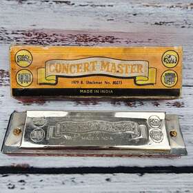 80273 B. Shackman Concert Master Harmonica Ez Play Made In India With Box Works Vintage 1979 Read