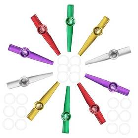 Bercoor B0001 10 Pcs Kazoos Musical Instruments Metal With 18 5colors 10pcs