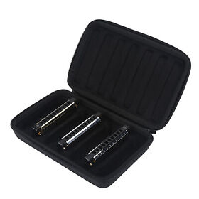 Black Durable Harmonica Carrying Case Storage Bag For 7 Holes Harmonicas