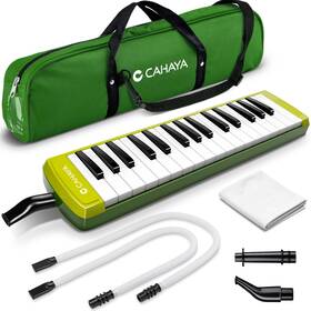 Cy0356 Cahaya Melodica 32-keys Green Mouthpiece Air Piano With Carrying Bag
