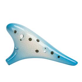 Cy-0006 Canary Ocarina Alto C 12 Hole Gradient Blue Ceramic With A Music Instrument Protecti