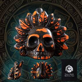 C030929001-orange Cobakuey Aztec Death Whistle Up To125 Decibels Loud Real Screaming Orange