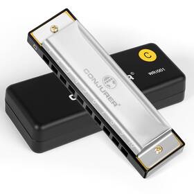 Wh1001 Conjurer Blues Harmonica For Beginners Adult 10 Hole Diatonic Key Of C Met