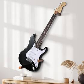 Dazzlife 784196472840 Electric Guitar Wall Mount Hanger Horizontal Hidden Design Solid Wood Holder