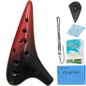 Txhs011 Dhwebwlp 12 Hole Ocarina Music Instrument With Song Book For Beginner Alto C Ceramic O