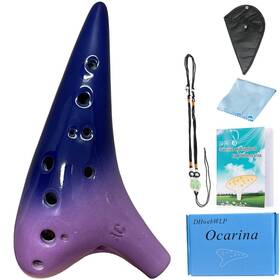Txhs014 Dhwebwlp 12 Hole Ocarina Instrument With Song Book For Beginner Alto C Ceramic
