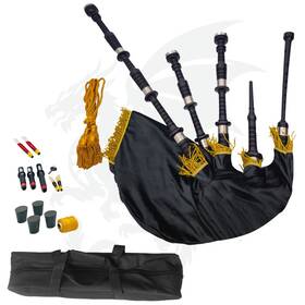 Poly-dg12 Dragon Premium Poly Bagpipes - Aluminum Mounts Full Set