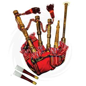 Ki-bp99 Dragon Wears Royal Stewart Highland Scottish Kids Mini Bagpipe Play Only Chanter With 2 Reed