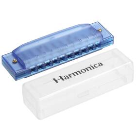 Duefixing 723115547467 Clearly Colorful Translucent Harmonica 10 Holes Blue Abs Harp Mouth With Pvc Box