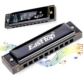 East Top 721618294512 10-hole Happy Harmonica Key Of C Mouth Organ Blues For Adults Kids