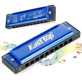 East Top 721618294536 Blues Harmonica Diatonic Key Of C 10 Holes 20 Tones Mouth Organ Bl