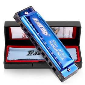 East Top 738631007722 Diatonic Harmonica Key Of Eb 10 Holes 20 Tones Mouth Organ Blue-eb
