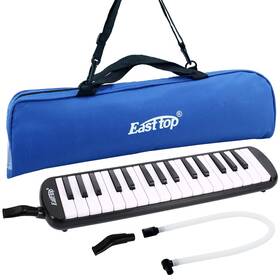 East Top 738631007838 32-key Melodica Keyboard Organ Professional Set Adults Students Kids Black