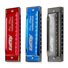 East Top 751717073084 Harmonica Set Of 3 10 Holes Blues Harp Diatonic Mouth Organ Harmonicas Wi