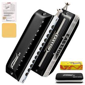 East Top 752692589911 Forerunner 2.0 Without Valves Chromatic Harmonica 12-hole 48 Tones C Key Chro