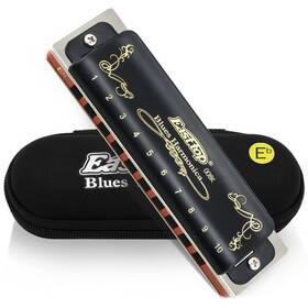 East Top B01gh2u7hk Diatonic Harmonica Key Of Eb 10 Holes 20 Tones 008k Mouth Organ Black