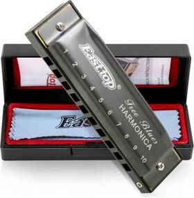 T003-grey-c East Top Deluxe Harmonica Key Of C 10 Holes 20 Tones Mouth Organ Diatonic Blues