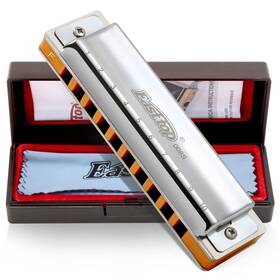 East Top T008s-sr-f 10 Holes Professional Diatonic Blues Harmonica Key Of F With Silver Cover Pr
