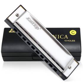 T10-3-c East Top Harmonica For Beginners Key Of C 10 Holes 20 Tones Stainless Steel Harp Dia