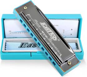 T10-4s-blge East Top Blues Harmonica Diatonic 10 Holes C Key Happy Blue-grey
