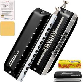 T12-48nv2.0-c East Top Forerunner 2.0 Without Valves Chromatic Harmonica 12-hole 48 Tones C Ke