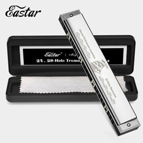 Eastar Admiral 24 Holes Harmonica Key Of C Tremolo Beginners Adults Kids Silver