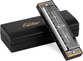 Eb0058 Eastar Major Blues Diatonic Harmonica 10 Holes C Key Hard Case Students School