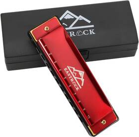 Har-10-r-au Eastrock Blues Harmonica 10 Hole C Key With Case Mouth Organ Harp Diatonic