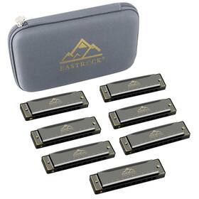Eastrock Jd7har-bk Harmonica Set Of 7 10 Holes Blues Harp Mouth Organ 7key-bk