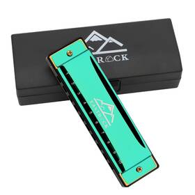 Eastrock Jdhar-10-gn Blues Harmonica Mouth Organ 10 Hole C Key With Case Diatonic Green