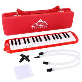 Jdmd37-rd Eastrock 37 Key Melodica Instrument Air Piano Keyboard Soprano Style Pianica With Mout