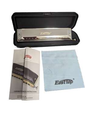 1664-ss Easttop Chromatic Harmonica 16-64 C Silver Read Description