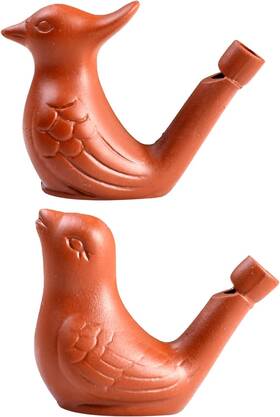 Ce-10 Eomtur 2pcs Bird Water Whistles - Warbler Caller Purple Clay Pottery
