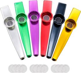 Kazoo-6p Fansjoy Kazoos 6 Pack Multipack Silver Golden Green Red Purple Black