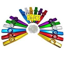Fartime- 26pcs Metal Kazoos-023 769390437130 With 20pcs Kazoo Flute Diaphragms Musical Instruments Good