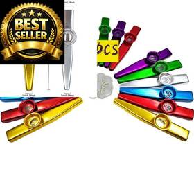61867 Fartime 18pcs Metal Kazoos With 20pcs Kazoo Flute Green Red Silver Purple