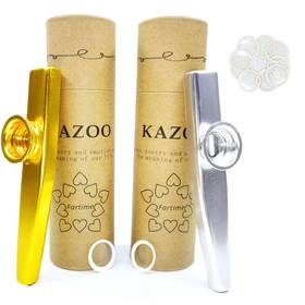Fartime 673257853196 Gold And Silver Exquisite Aluminum Alloy Kazoo With 5