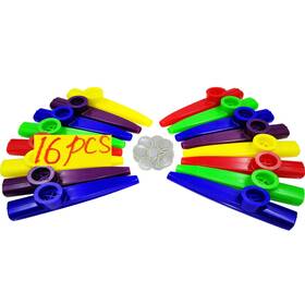 Xc011 Fartime 16pcs Plastic Kazoos With 20pcs Kazoo Flute Diaphragms Musical Blue
