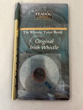 Fw03 Fead G Feadog Brass Irish Tin Whistle Key Of D With Book And Cd Pack Made In Ireland