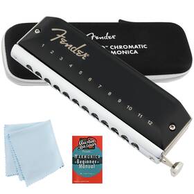Fender 840262253079 Groove Pro Chromatic 12-hole Harmonica - Key Of C With Austin Bazaar Instru