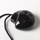 Foc-9075 Focalink Hole Tai Chi Pendant Ocarina Ceramic Midnight Black Glaze