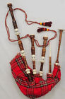 Gbp-red-bag Gianetti Red Tartan Full Size Bagpipe Bagpipes Outfit Synthetic Bag